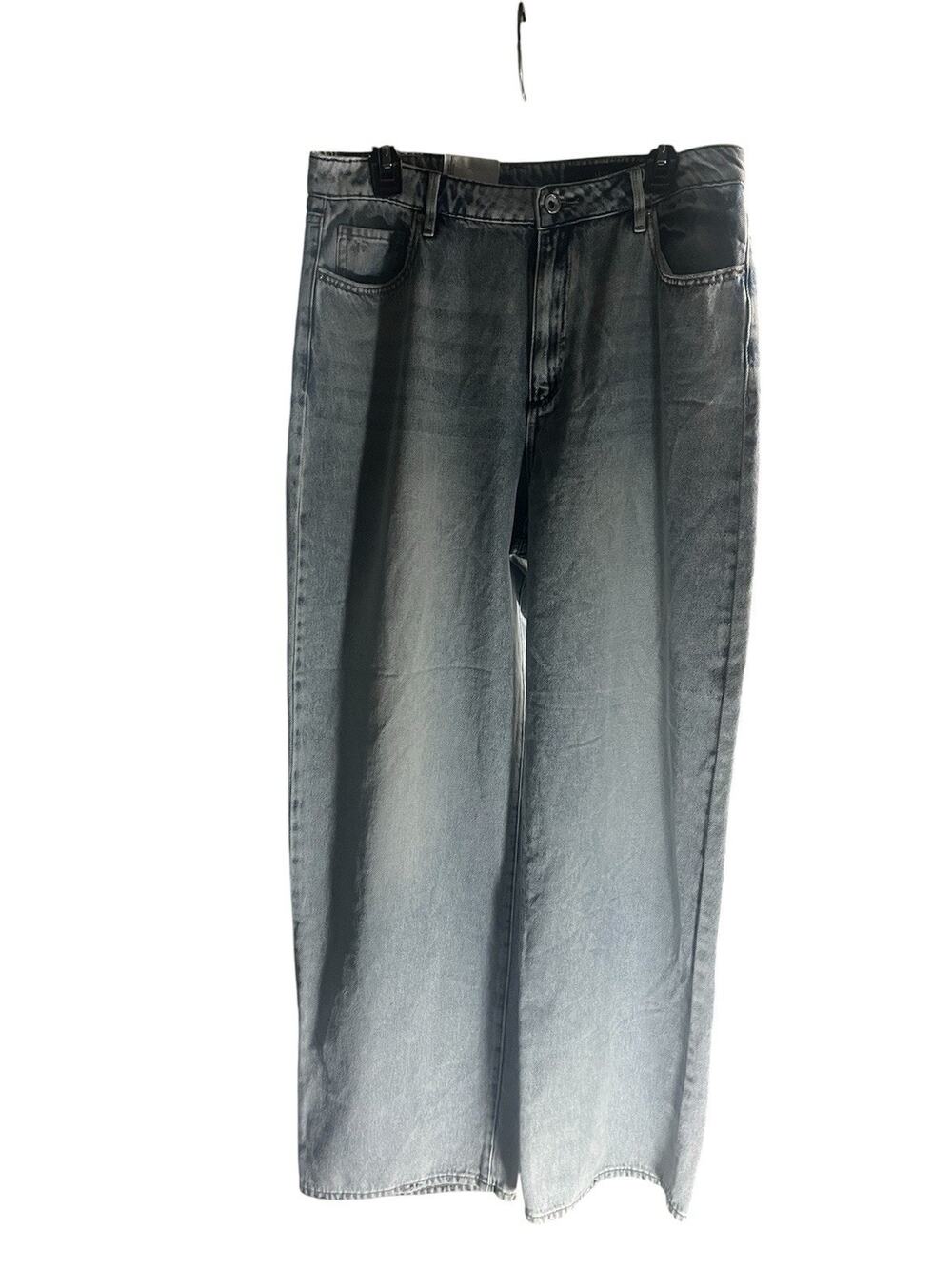 NWT ARMANI EXCHANGE Womens J38 High Rise Wide Leg Jeans in Blue Size 32